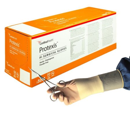 Surgical Glove Protexis PI Sterile Polyisoprene Standard Cuff Length Smooth Ivory Chemo Tested