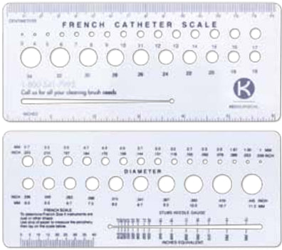 Steris French Catheter Scale 6 Inch Plastic – Dual Graduated Measurement Tool (Nonsterile)
