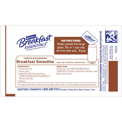 Carnation Breakfast Essentials Oral Supplement Powder Rich Milk Chocolate 1.26 oz Packet