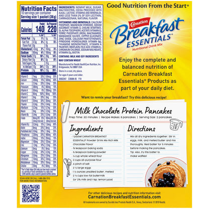 Carnation Breakfast Essentials Oral Supplement Powder Rich Milk Chocolate 1.26 oz Packet