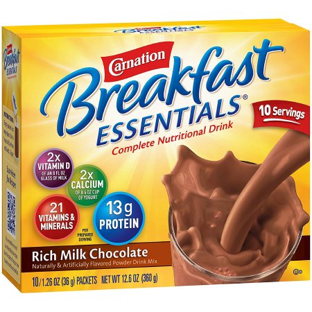 Oral Supplement Carnation Breakfast Essentials Rich Milk Chocolate Flavor Powder 1.26 oz. Individual Packet