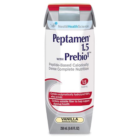 Oral Supplement Peptamen 1.5 with Prebio 1 Vanilla Flavor Liquid 250 mL Carton