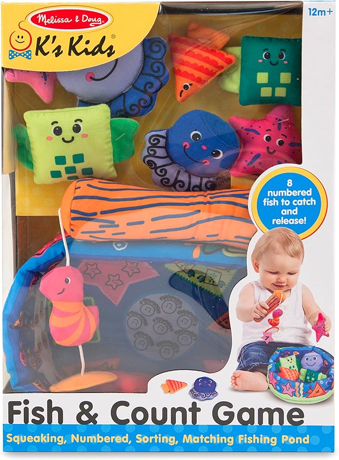 Melissa & Doug K’s Kids Fish & Count Learning Game – Preschool Fishing Toy with Numbers & Shapes
