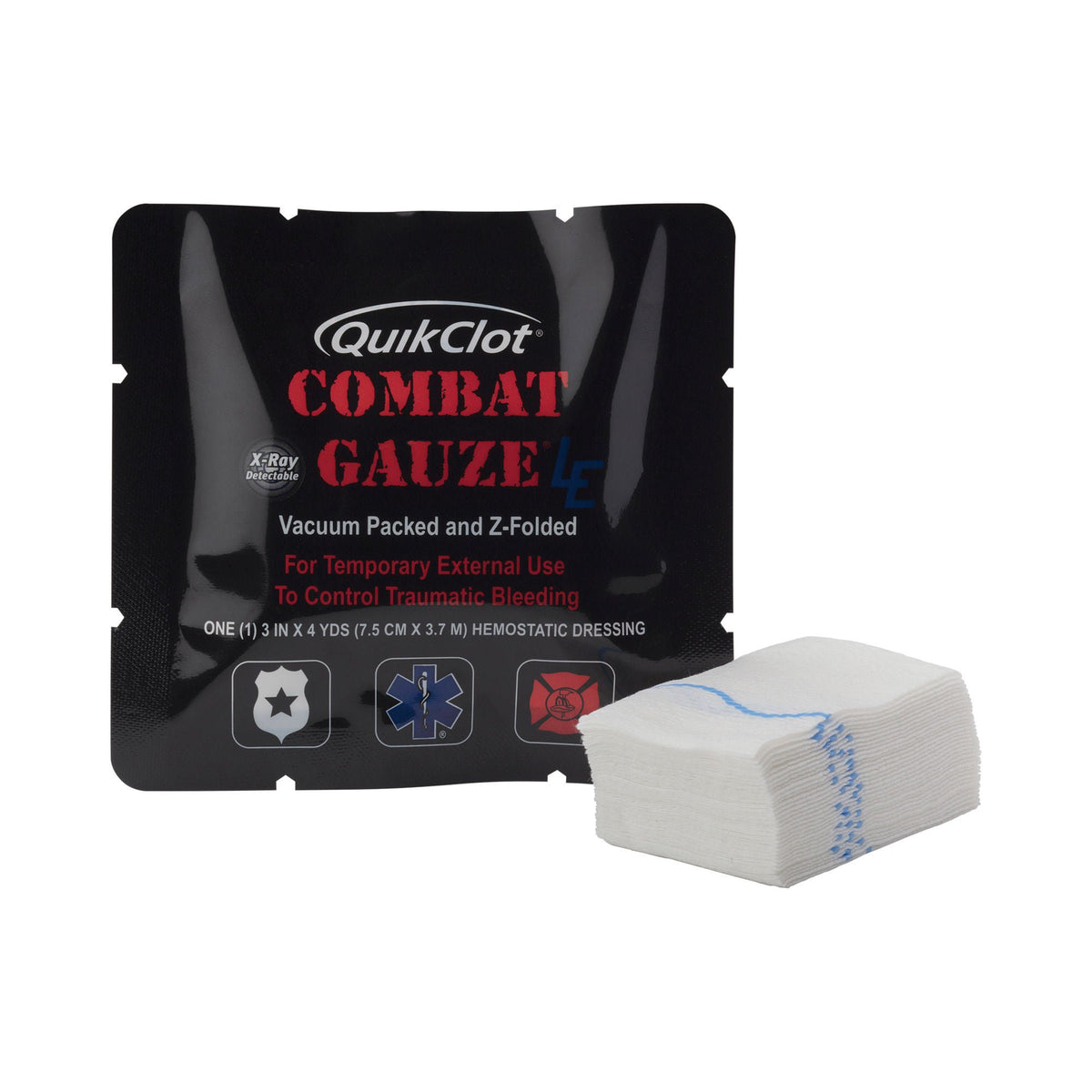 QuikClot Combat Gauze LE Hemostatic Dressing 3 Inch x 4 Yard Sterile