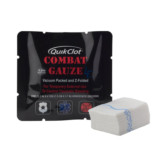 QuikClot Combat Gauze LE Hemostatic Dressing 3 Inch x 4 Yard Sterile