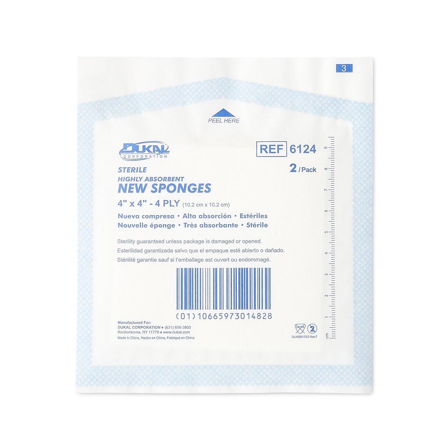 Dukal Nonwoven Sponge 4 x 4 Inch 4-Ply Sterile – 2 Per Pack