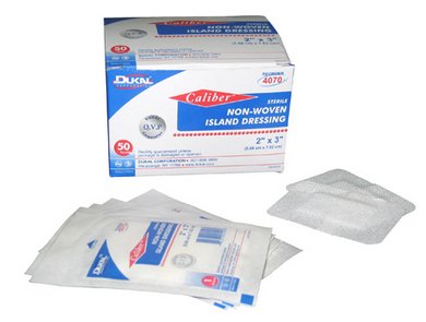 Adhesive Dressing Caliber 2 X 3 Inch Nonwoven Rectangle White Sterile