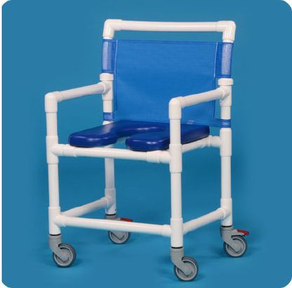 Shower Chair ipu Fixed Arms PVC Frame Mesh Backrest