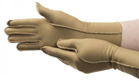 Compression Glove Isotoner Therapeutic Full Finger Over-the-Wrist Length Hand Specific Pair Nylon / Spandex