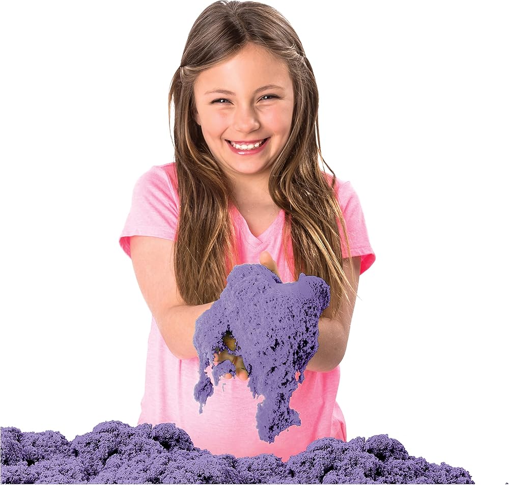 Kinetic Sand Sandbox Playset – 1lb Purple Sand with Molds for Ages 3+