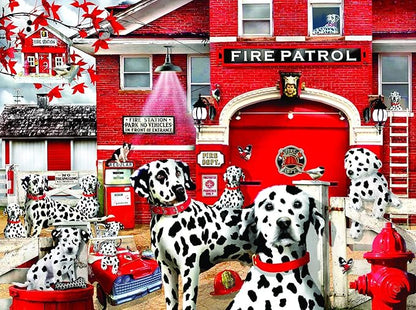 Dalmatian Station 1000-Piece Jigsaw Puzzle by SunsOut – Dog & Animal Puzzle