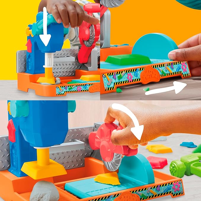 Play-Doh Stamp & Saw Tool Bench – Preschool Construction Toy for Ages 3+