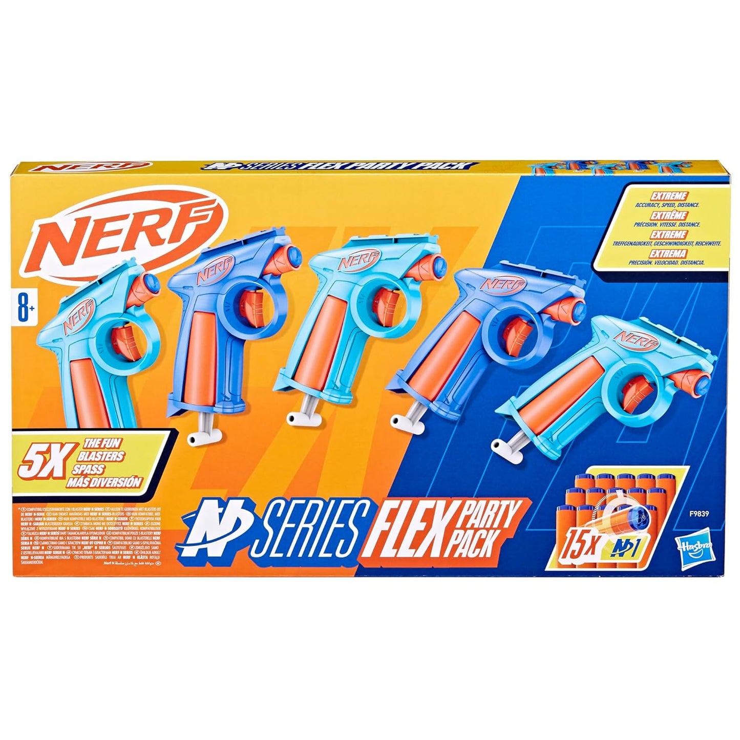 Nerf N Series Party Pack – 5 Blasters and 15 N1 Darts for High-Performance Nerf Battles