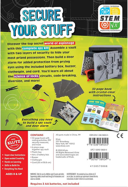 Maker Lab Ultimate Spy Vault & Code Kit – STEM Lock, Alarm & Secret Code Activity Set for Kids Ages 8+