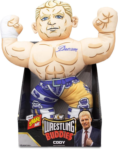 AEW Wrestling Buddies Cody Rhodes Plush 18 Inch with Authentic Voice Sounds