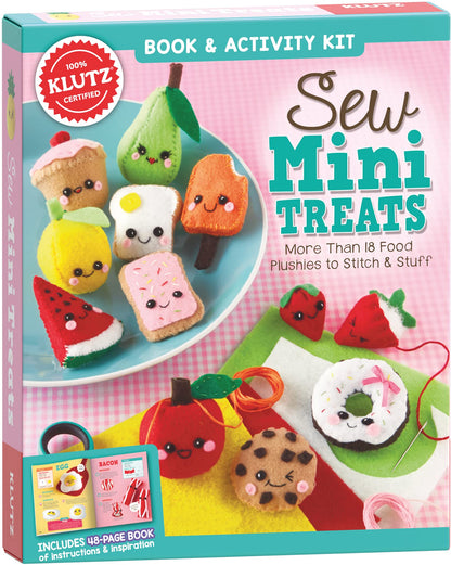 KLUTZ Sew Mini Treats Craft Kit – Plush Food Sewing Kit for Kids