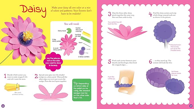 Klutz Fabulous Flowers Craft Kit – Create 20 Paper Flowers with Shaping Tool & Glitter