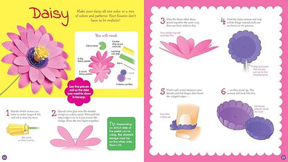 Klutz Fabulous Flowers Craft Kit – Create 20 Paper Flowers with Shaping Tool & Glitter