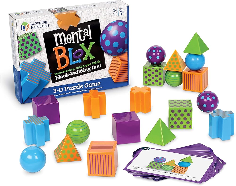 Learning Resources Mental Blox – 3D Puzzle & STEM Brain Game with 20 Blocks