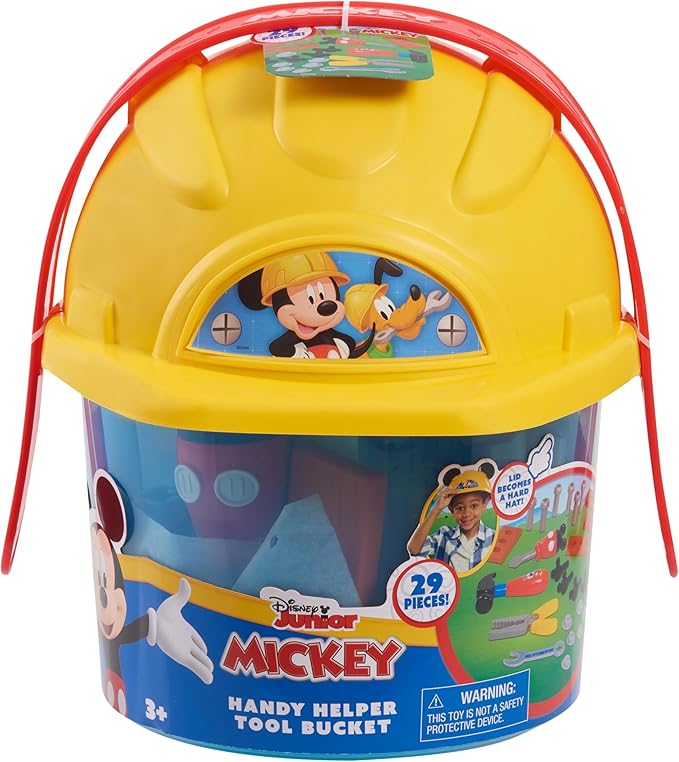 Disney Junior Mickey Mouse Handy Helper Tool Bucket Construction Role Play Set – 29 Pieces