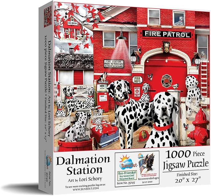Dalmatian Station 1000-Piece Jigsaw Puzzle by SunsOut – Dog & Animal Puzzle