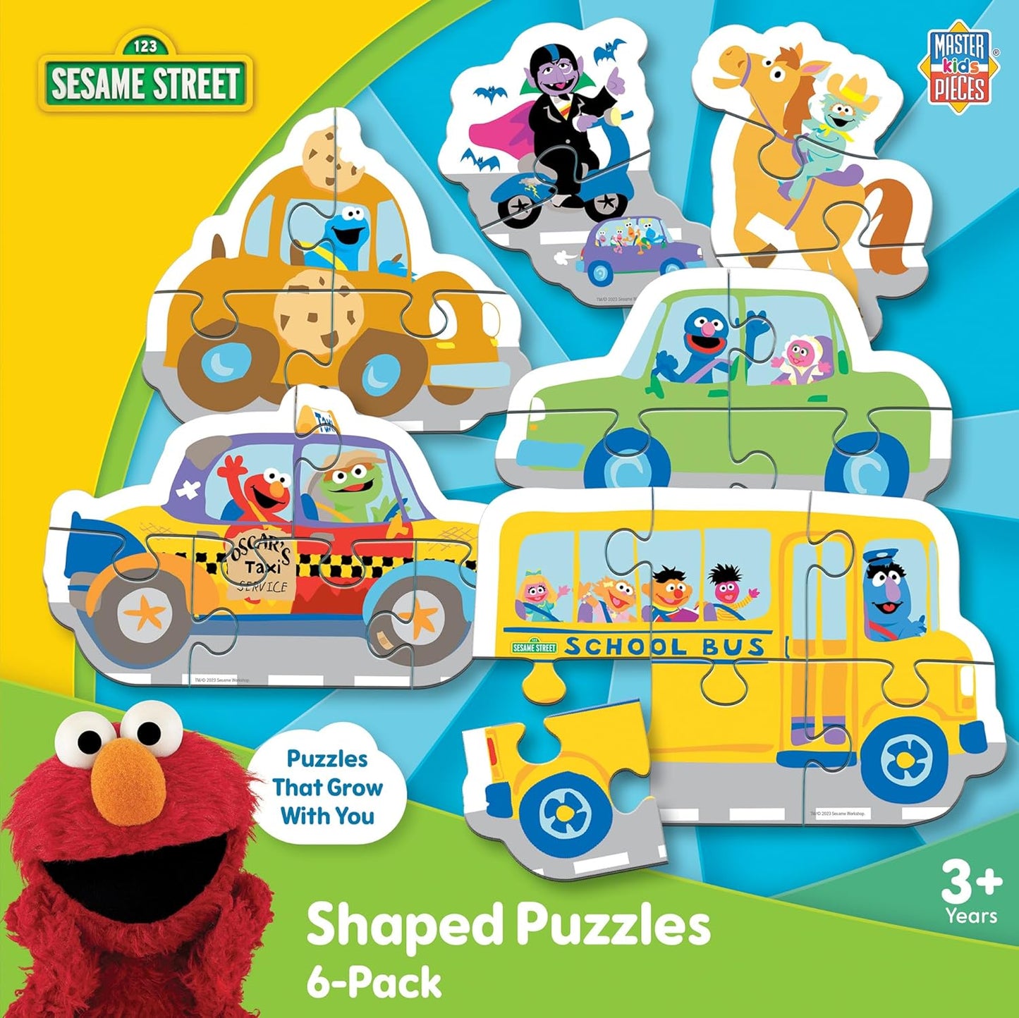 Masterpieces Sesame Street Mini Shaped Jigsaw Puzzles – 6-Pack Eco-Friendly Toddler Puzzle Set