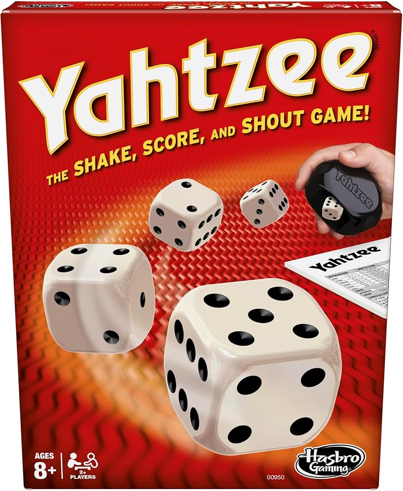 Hasbro Gaming Yahtzee Dice Game – Fast-Paced Family Strategy Game, Ages 8+, 2+ Players