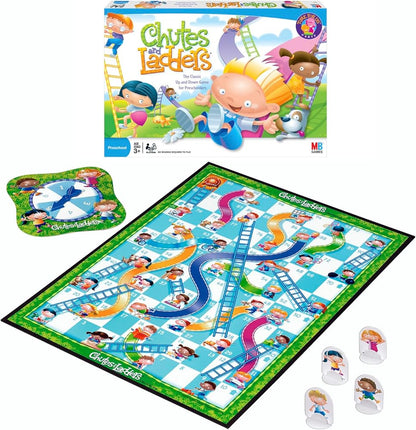 Chutes and Ladders Board Game – Classic Preschool Game for Kids Ages 3+ (2-4 Players)