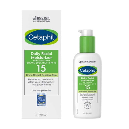 Facial Moisturizer with Sunscreen Cetaphil 4 oz. Pump Bottle Unscented Lotion