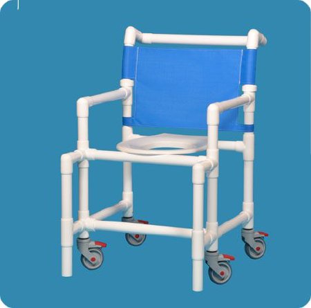 Shower Chair Original Fixed Arms PVC Frame Mesh Backrest 25-3/4 Inch Seat Width 350 lbs. Weight Capacity
