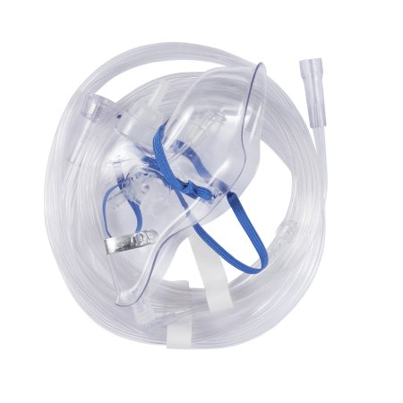 Oxygen Mask with ETCO2 Monitoring Elongated Style Adult One Size Fits Most Adjustable Head Strap