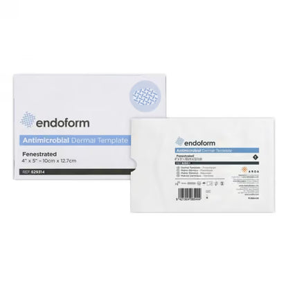 Endoform Antimicrobial Silver Collagen ECM Dressing 4 x 5 Inch Sterile Fenestrated Rectangle