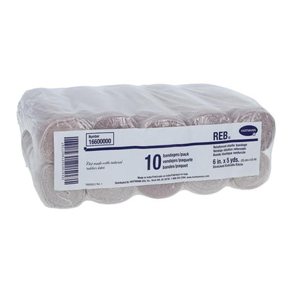 REB LF Elastic Bandage 6 Inch x 5 Yard Tan NonSterile with Clip Closure