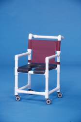 Shower Chair ipu Fixed Arms PVC Frame Mesh Backrest