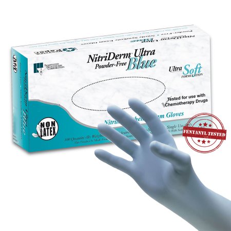 Exam Glove NitriDerm Ultra NonSterile Nitrile Standard Cuff Length Textured Fingertips Black and Blue Chemo Tested / Fentanyl Tested