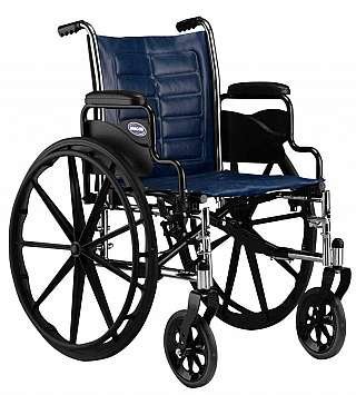 Wheelchair Tracer EX2 Dual Axle Desk Length Arm Midnight Blue Upholstery 18 Inch Seat Width Adult 250 lbs. Weight Capacity