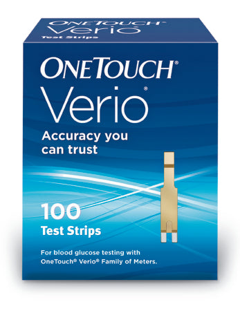 Blood Glucose Test Strips OneTouch Verio 100 Strips per Pack