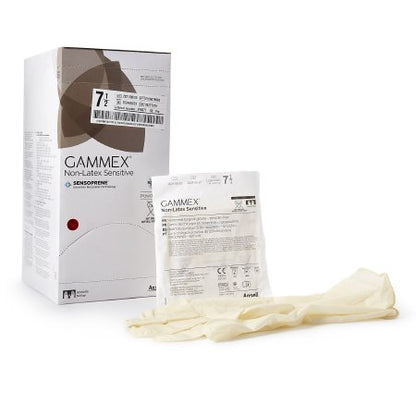 Surgical Glove GAMMEX Non-Latex Sensitive Sterile Polychloroprene Standard Cuff Length Micro-Textured Cream Chemo Tested