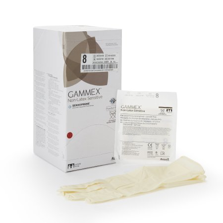 Surgical Glove GAMMEX Non-Latex Sensitive Sterile Polychloroprene Standard Cuff Length Micro-Textured Cream Chemo Tested