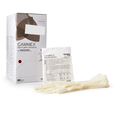 Surgical Glove GAMMEX Non-Latex Sensitive Sterile Polychloroprene Standard Cuff Length Micro-Textured Cream Chemo Tested