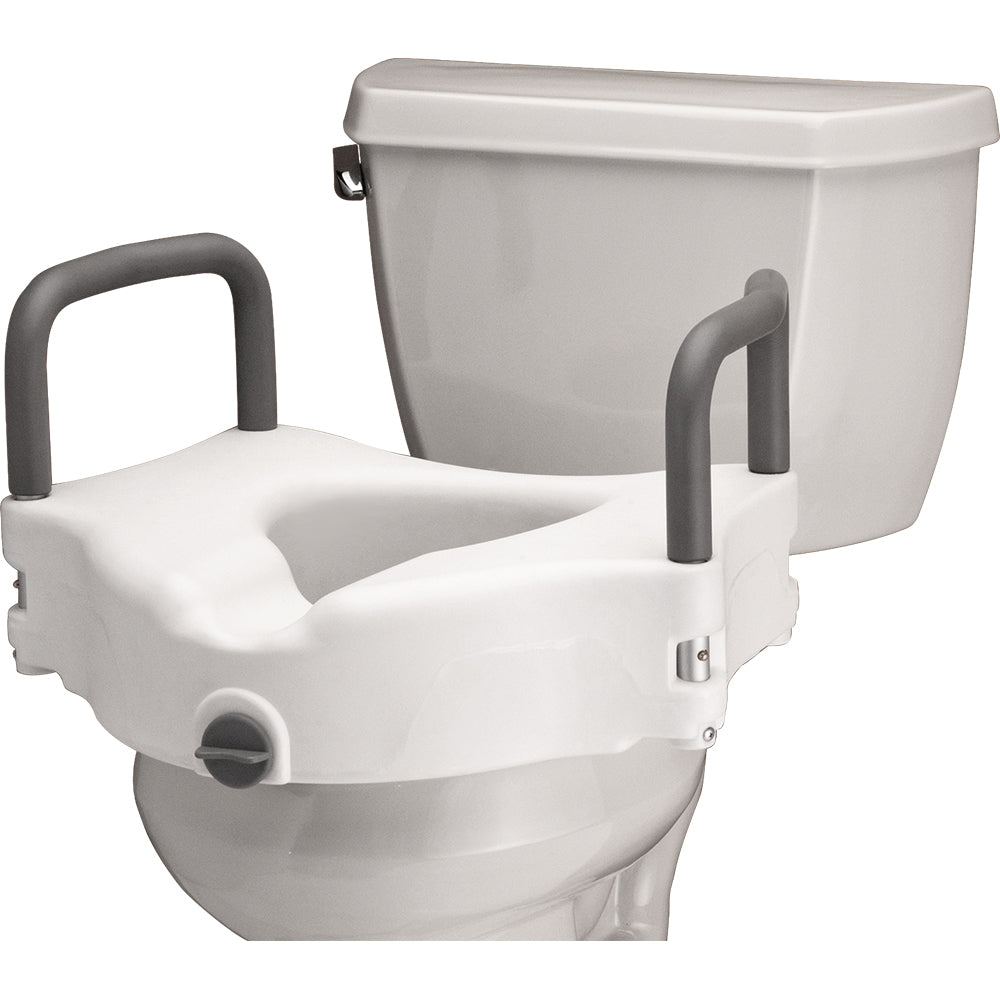 Raised Toilet Seat - 5" Locking with or without Arms