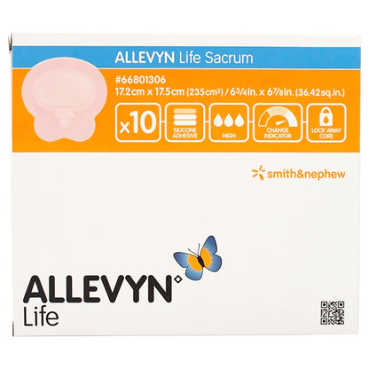 Allevyn Life Foam Dressing 6-3/4 x 6-7/8 Inch Sacral – Silicone Gel Adhesive, Sterile