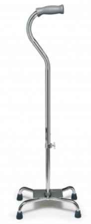 Large Base Quad Cane Lumex Silver Collection Low Profile Aluminum 29 to 38 Inch Height Silver