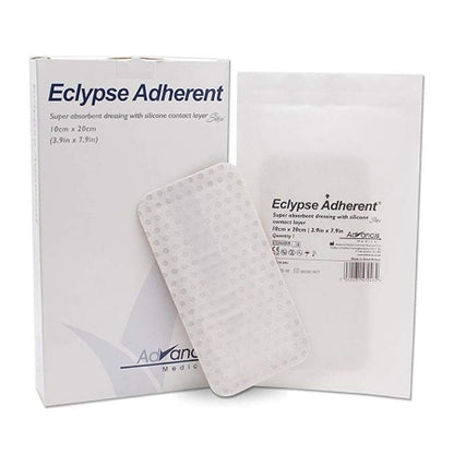 Super Absorbent Dressing Eclypse Adherent 4 X 8 Inch Rectangle