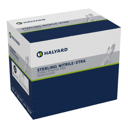 Exam Glove STERLING-XTRA Sterile or Non Sterile Pair Nitrile Extended Cuff Length Textured Fingertips Gray Not Rated