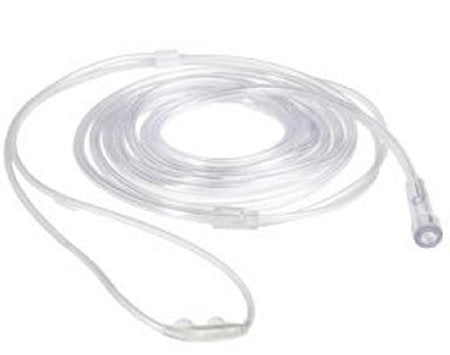 Curved Soft Nasal Connula with Tubing Adult Curved Prong / NonFlared Tip 7 Foot O2 Line