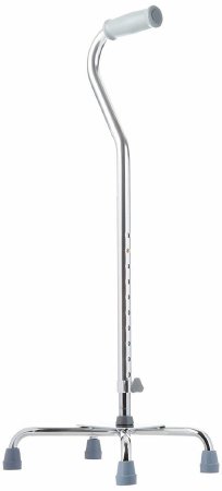 Large Base Quad Cane Days Aluminum 30 to 39 Inch Height Silver