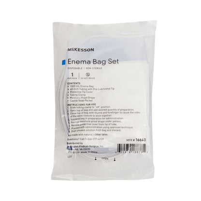 McKesson Enema Bag Set 1500 mL NonSterile Latex-Free