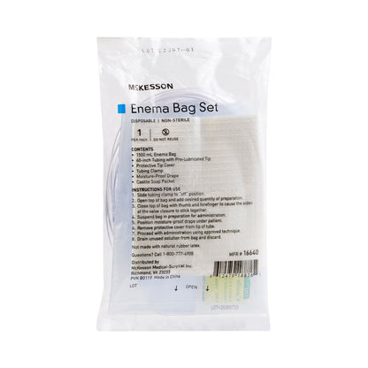 McKesson Enema Bag Set 1500 mL NonSterile Latex-Free