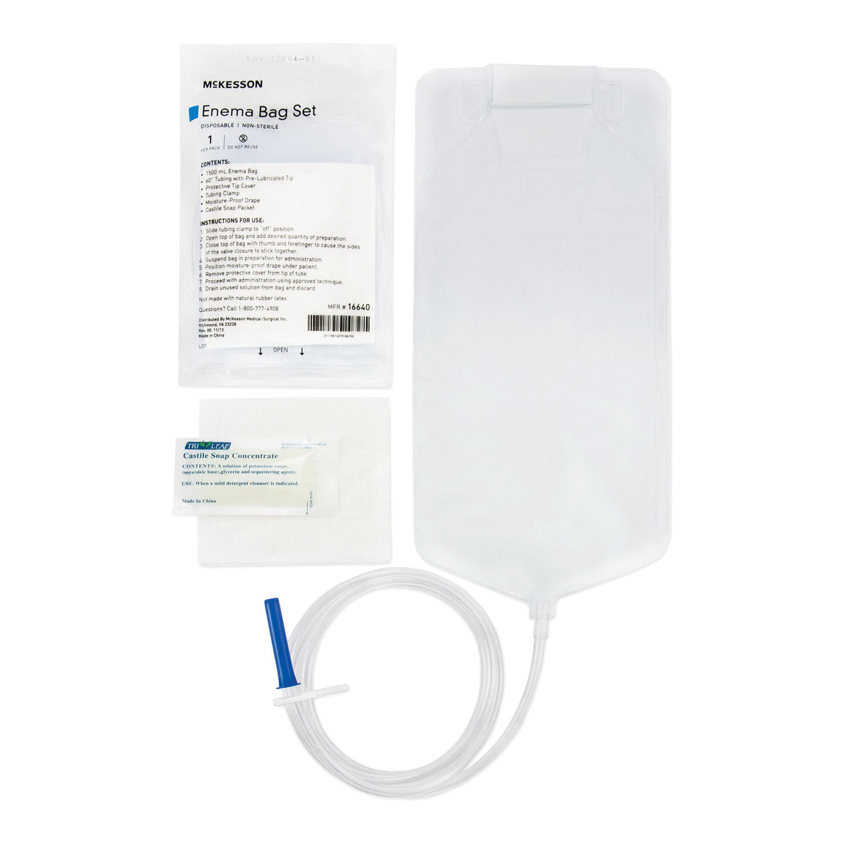 McKesson Enema Bag Set 1500 mL NonSterile Latex-Free